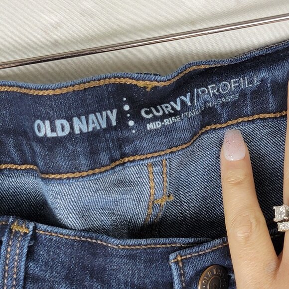 Old Navy Jeans Womens 10 Regular Dark Wash Stretch‎ Mid Rise Curvy Skinny - Picture 2 of 5